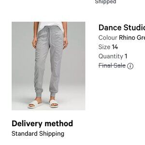 Lululemon grey joggers, dance studio
